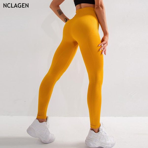 

nclagen woman seamless yoga pants sports gym sport workout running high waist bulifting squat proof fitness leggings, White;red