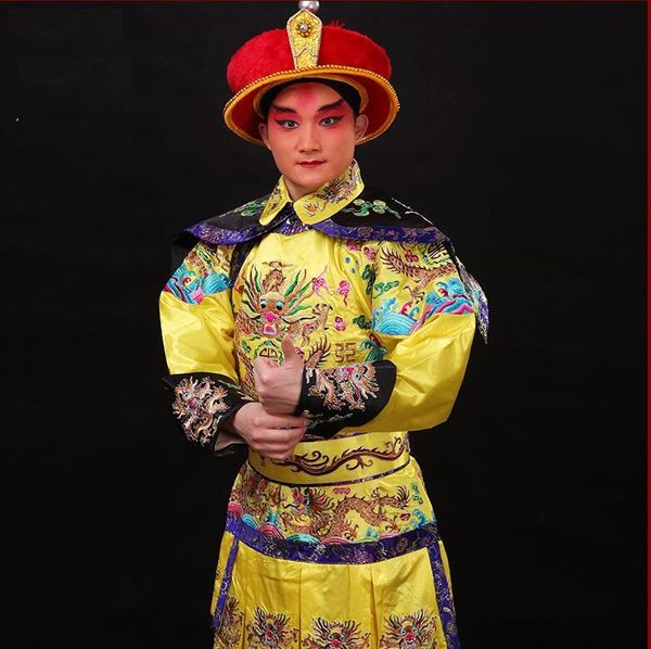 Opera di Pechino Imperatore Yongzheng Qianlong Kangxi imperiale Dinastia Qing Dragon Robe Performance Costume di ottima qualità