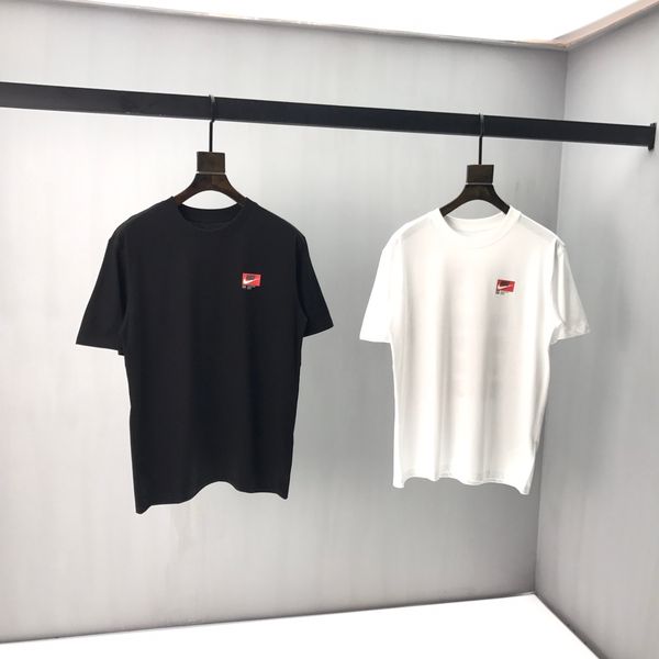 

свободная перевозка груза 2020 высокое качество женщин t-shirt летние пары письмо печати tops мужская футболка повседневный хлопка с коротки, White;black