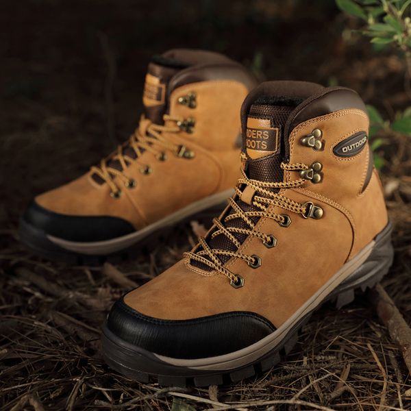 

ankle boots men black large size 9 winter boots men shoes warm fur snow wear-resistant male tennis