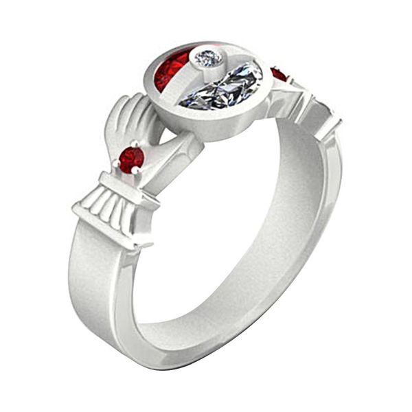 

hands ball dual color rhinestone inlaid ring women wedding party finger jewelry new, Golden;silver