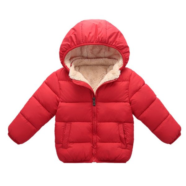 

kids winter warm jacket children plus velvet cotton coat toddler girls boys solid outerwear children's down parkas clothing, Blue;gray