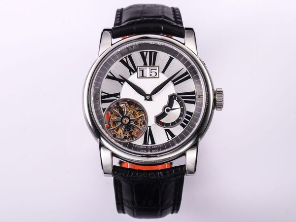 

jb brand new business true tourbillon movement, 42mm size more suitable for asian men business designer watch, Slivery;brown