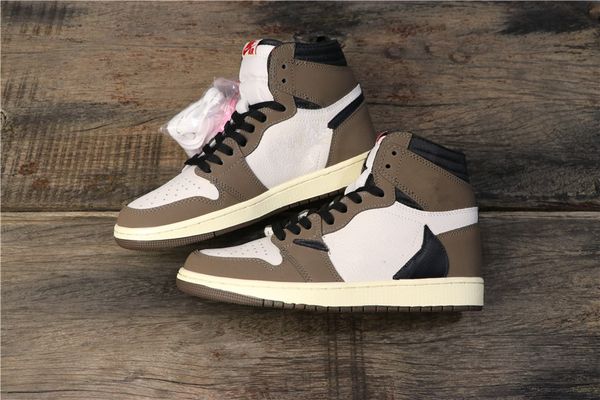 

1 high og travis scotts cactus jack suede dark mocha ts sp 3m basketball shoes men women 1s sneakers size 7-11