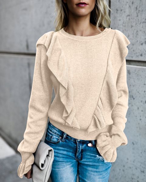 

fashion women luxury bell sleeve shirts new arrival womens casual t shirts solid color long sleeve t shirt streetwear shirts, White