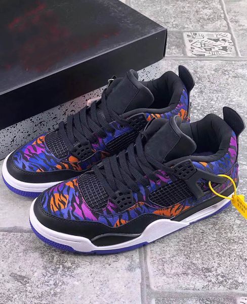 

new 4 se gs rush violet men basketball shoes camouflage designer 4s racer blue black tiger white mens outdoor sport sneakers trainer bq904