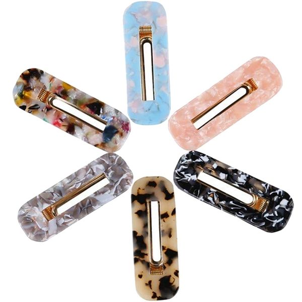 

acrylic resin barrettes alligator hair clips hair clips marble pattern geometric alligator clips for girls hair accessories birt, Golden;white