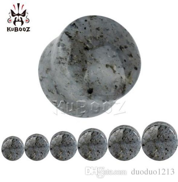 

30pcs/lot new arrival 2018 kubooz piercing pitting stone ear plugs and tunnels body piercing jewelry wholesale earrings gauges, Silver