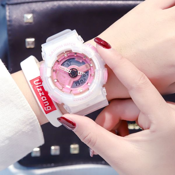 

ins super fire watch girl student korean version simple wind trend ulzzang small fresh electronic watch tide reloj digital mujer, Slivery;brown