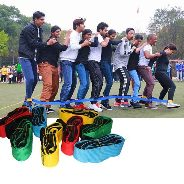 

2pcs foot race bands outdoor game 3 people for kids adults team game prop development training equipment prop