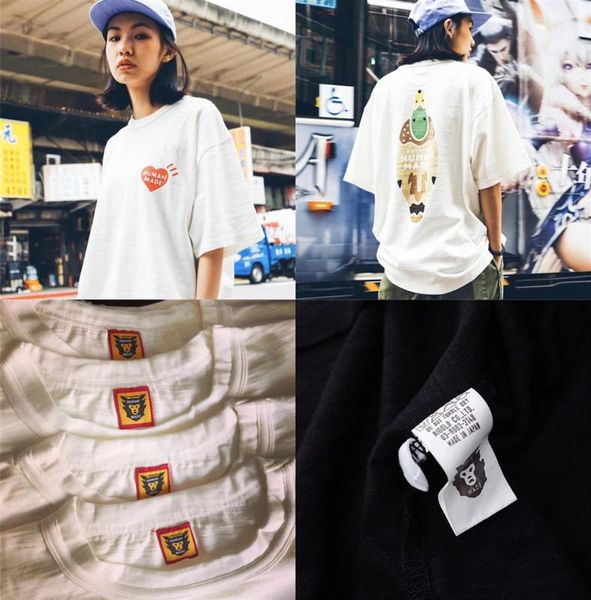 

ślub cotton 2020ss human made майка мужчины женщины высокое качество top тис летний стиль, White;black