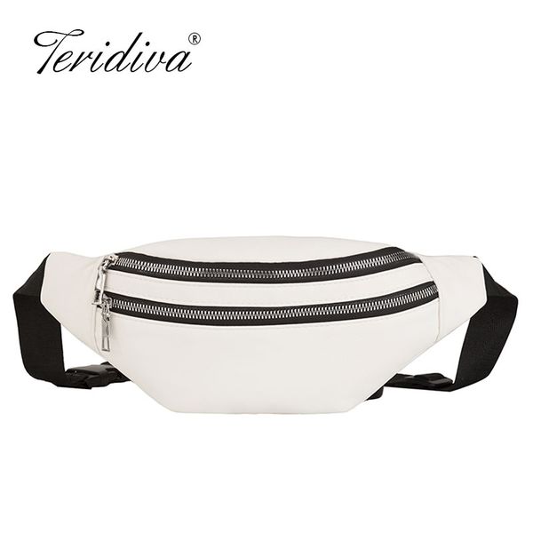 

2019 banana bag fashion double pack zipper belt bags leather fanny pack shoulder casual chest belt bag for ladies