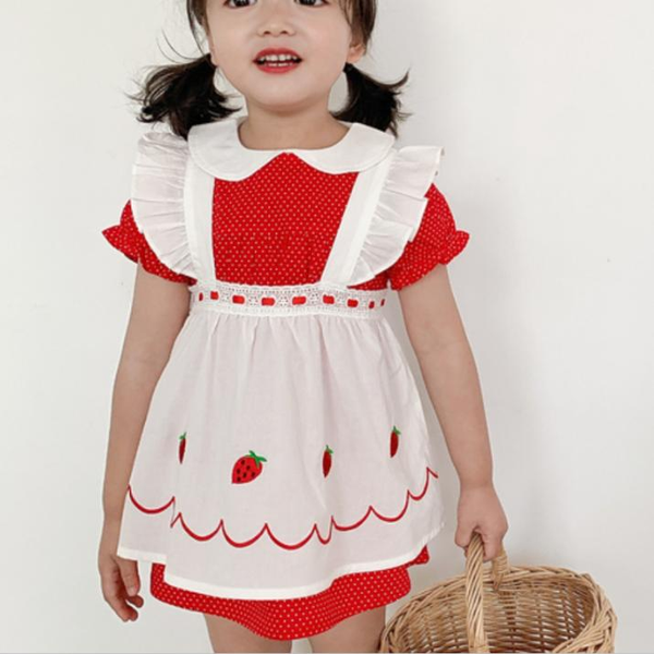

vintage lolita style baby girl princess dress kids children summer puff sleeve spanish birthday party dress, Red;yellow