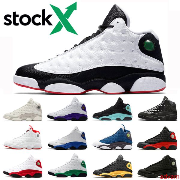

stock x 13 flint men women basketball shoes 13s hyper royal dmp game royal cap and gown mens trainer sneakers size 36-45