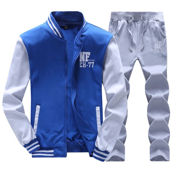 

2017 hoodie autumn winter mens hoodies sweatshirts long sleeve black men tracksuit sportisuit sportswear patchwork jacket+pant -4xl, Gray