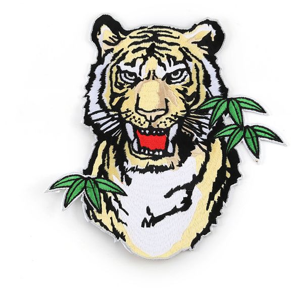 Large Tiger Head Embroidery Applique Sequin Jeans Sew Iron on Patch Jacket Badge