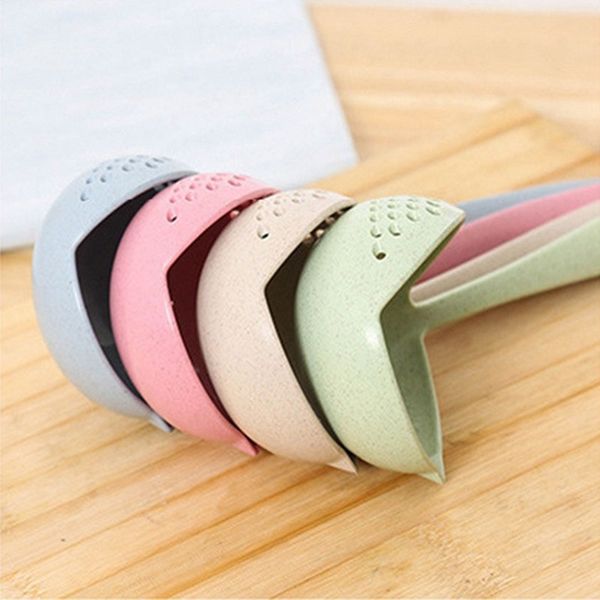 

kitchen supplies soup spoon colander combo long handle plastic spoon to eat pot plastic spoon porridge spoon(pink