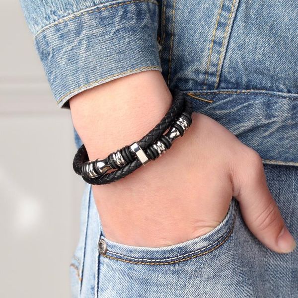 

men's bracelets and bangles casual style stylish men's bracelets leather stainless steel wristband bangle, Golden;silver