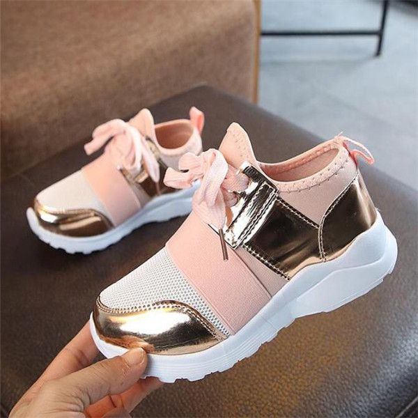

kids shoes children sneakers girls sport shoes fashion sneakers anti slip pink cross-tied kid sneakers casual flat shoes, Black;red