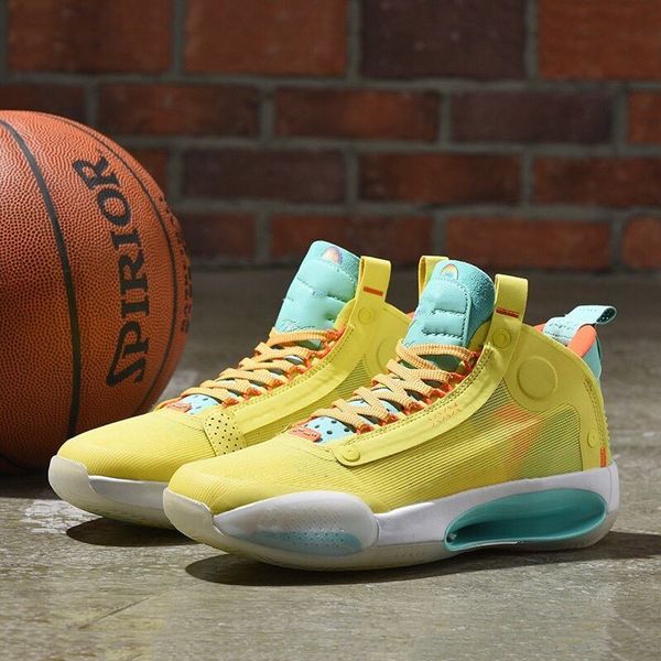 

2020 new jumpman xxxiv 34 pf yellow blue red white 34s mens basketball shoes with box store size 7-12, Black