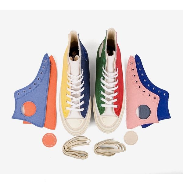 

2019 мода chuck 70 привет х джошуа vides diy мандаринка mens женщин повседневная обувь 1970-е годы дизайнер кроссовки холст обувь размер 36, Black