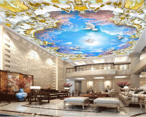 

custom 3d landscape wallpaper 3d relief european crown indoor zenith decoration silk mural wallpaper