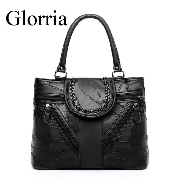 

glorria patchwork genuine leather bag women handbags women bags female shoulder bag casual totes bolso feminina