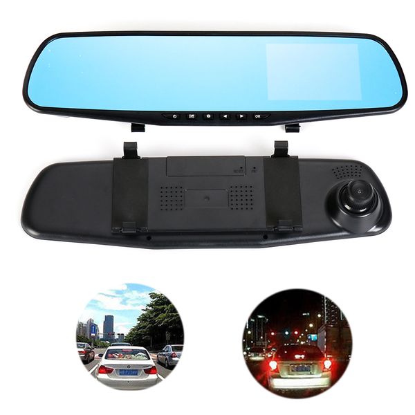 

full hd 1080p car dvr camera auto 4.0 inch rearview mirror digital video recorder dual lens cam corder