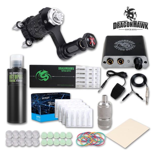 

beginner tattoo kit extreme rotary machine power supply ocs black ink