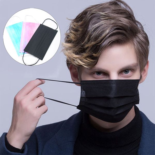 

portable 10pcs/set 3 colors disposable masks anti-fog breathable elastic ear hook 3 layer masks anti-dust face surgical masks dh0597 t03