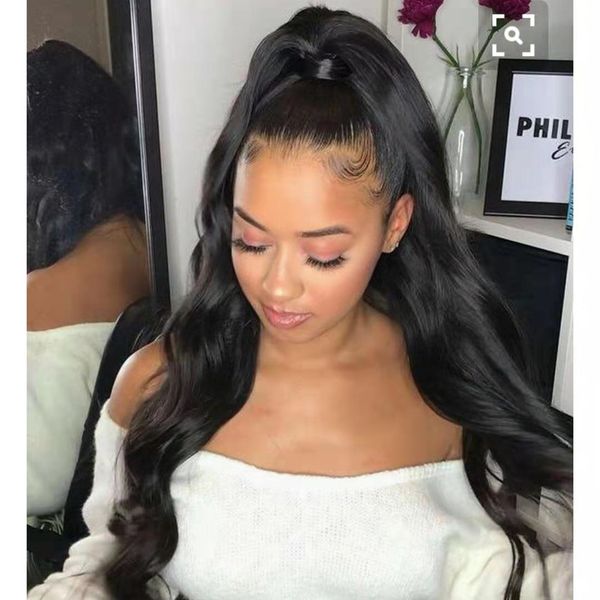 Curly Human Hair Ponytail Hairpiece Wrap Around Clip In Natural