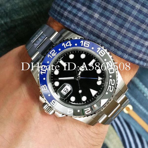 

Luxury watche men gmt automatic machinery watche 40mm tainle teel man pep i batman luminou bu ine waterproof wri twatch, Slivery;brown