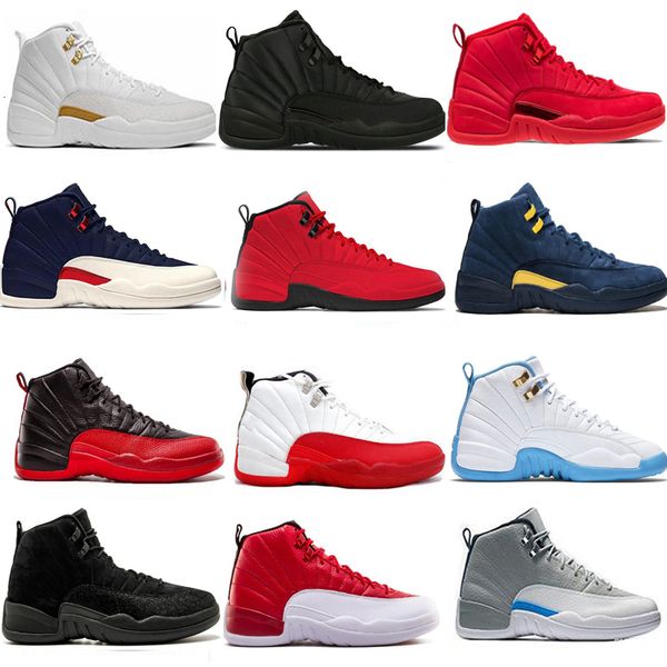 

мужчины 12s баскетбольная обувь утепленная wntr тренажерный зал красный мичиган бордо 12 белый черный для мужчин грипп игры такси спортивные