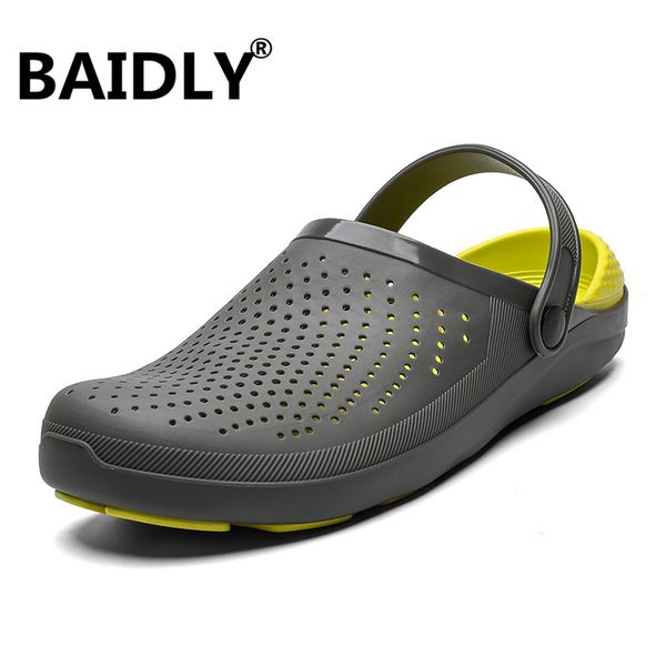 

new mens sandals summer hollow soft bottom beach slippers men water shoes flip flops male sandals plus size, Black