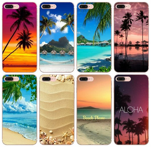 

tongtrade] painted sandy beach sand tree coconut starfish case for iphone 11 pro max x xs xr 8s 8 7s 7 se galaxy j7 honor v10 case