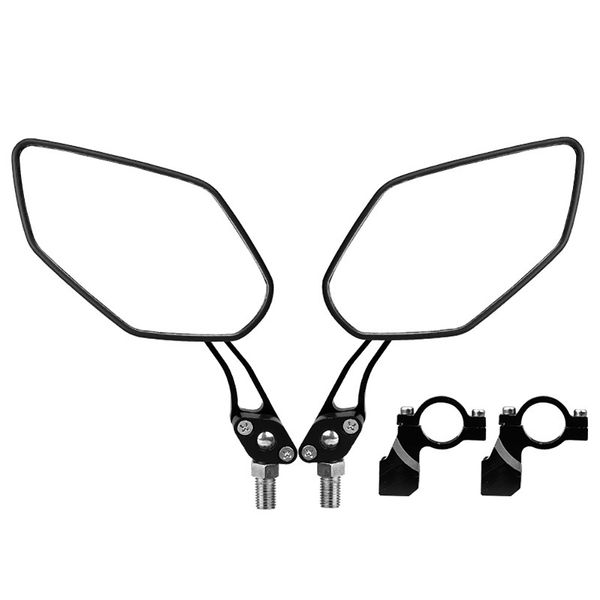 

2pcs replacement with wrench aluminium alloy bike rearview mirror clear road bicycle handle mount adjustable angle back sight