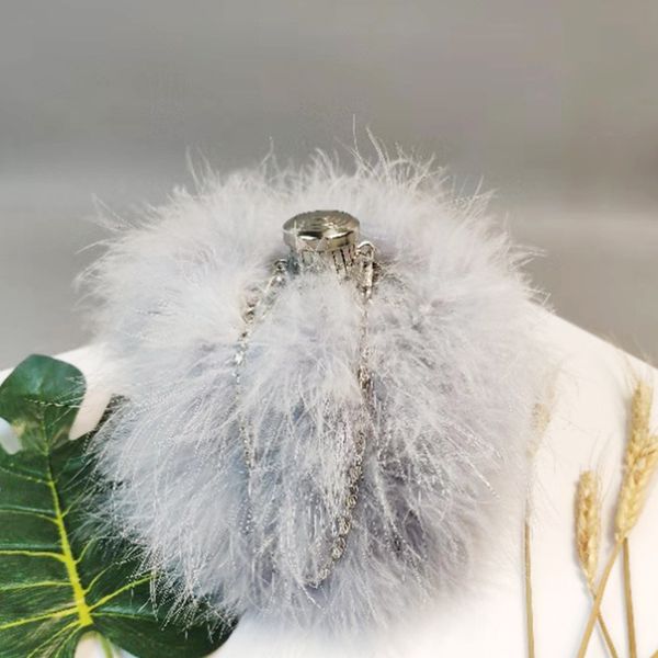 

2019 winter ladies fur luxury women long chain small shouler bags fashion bucket handbags and purses bolsas de mujer