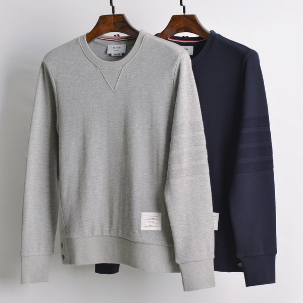 

fashion 2020 tb brand spring autumn clothing cotton solid jacket men women sweatshirts o-neck slim casual sportswear coat, Black