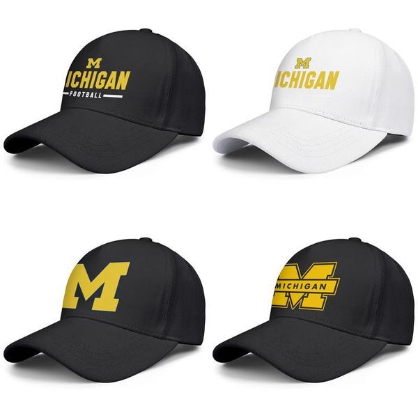 

michigan wolverines football logo for men and women adjustable trucker cap cool fitted team stylish baseballhats logo mesh, Blue;gray