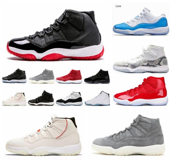 

men streetjordanoutdoor basketball shoes new 11 low gg heiress frost white blue snakeskin barons womens mens 11s with box 36-47