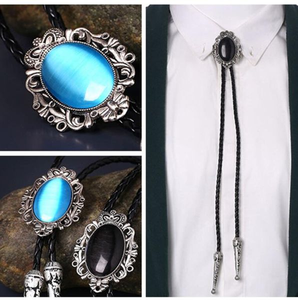 

mens womens metal small crown agate bolo tie leather rope necklace poirot tie 3 styles ing, Silver