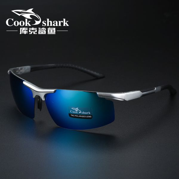 

cookshark cook shark 2020 new sunglasses men's sunglasses tide polarized drivers driving glasses, Blue