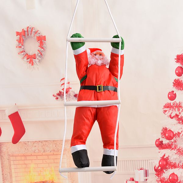 

2020 christmas pendant santa claus hanging doll ladder rope climbing new year tree decoration christmas tree hanging pendant
