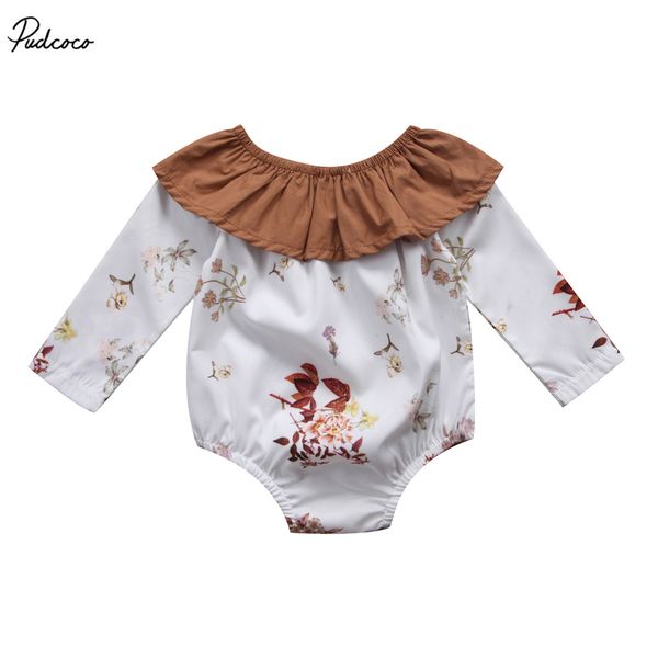 

Cute Toddler Newborn Infant Baby Girls Long Sleeve Romper Ruffle Floral Jumpsuit Clothes Outfits