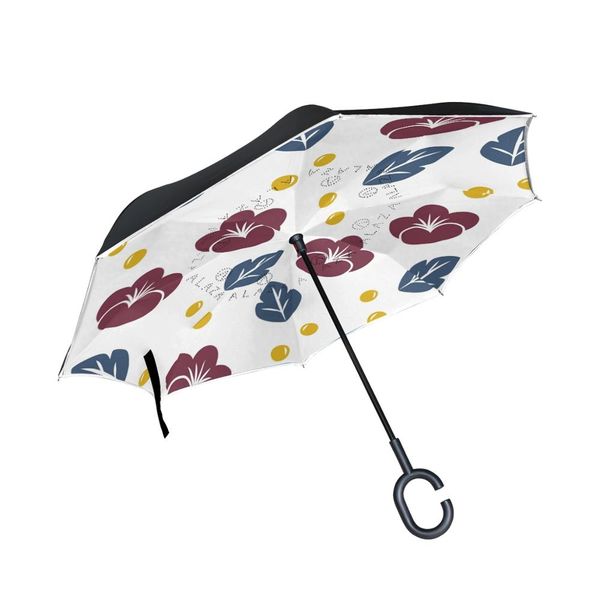 

susino treasure flower reverse umbrella stick inverted umbrella windproof double layer upside down uv protection rain umbrellas