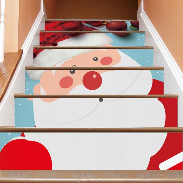 

kakuder wall stickers cartoon cute christmas stair sticker festival diy home decoration adesivo de parede new drop shipping 2019