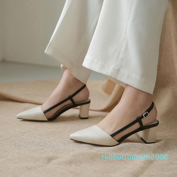 

karin new elegant pointed toe high heels cow skin genuine leather summer woman shoes sandals r06, Black