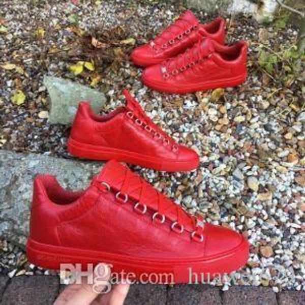 

classic trend fashion low cut leather brand arena men women arena running shoes sneakers leather run sports white, Black