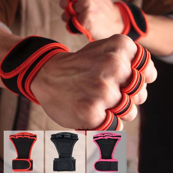 

training fitness glove anti-slip hand grips pad palm protect wrist support wrap strap gloves gym weight lifting accessories