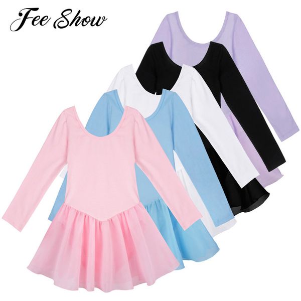 

stage wear 2021 girls ballet dress gymnastics leotard ballerina dancewear long sleeves tutu contemporary dance costumes, Black;red